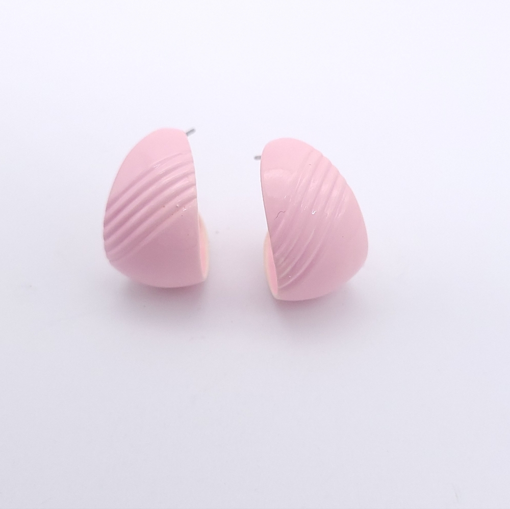 90s Baby Pink Hoop Earrings